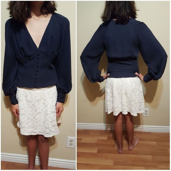 Joie Alurea Button Front Silk Blouse Sz 2 - Picture 2 of 11